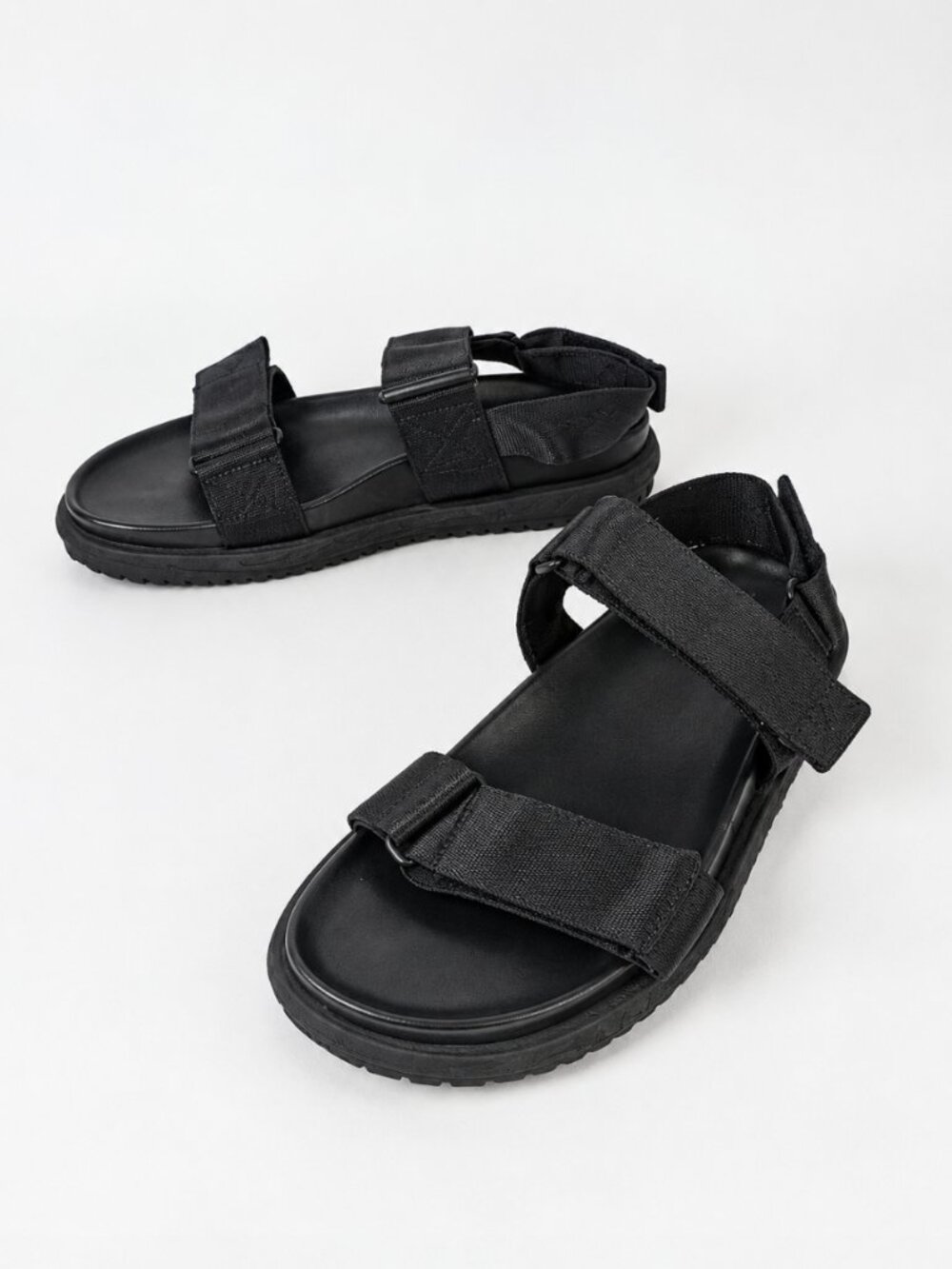 COS Men Webbing Strap Sandals Black Minimalist Utility Techware Size 10.5 (44)